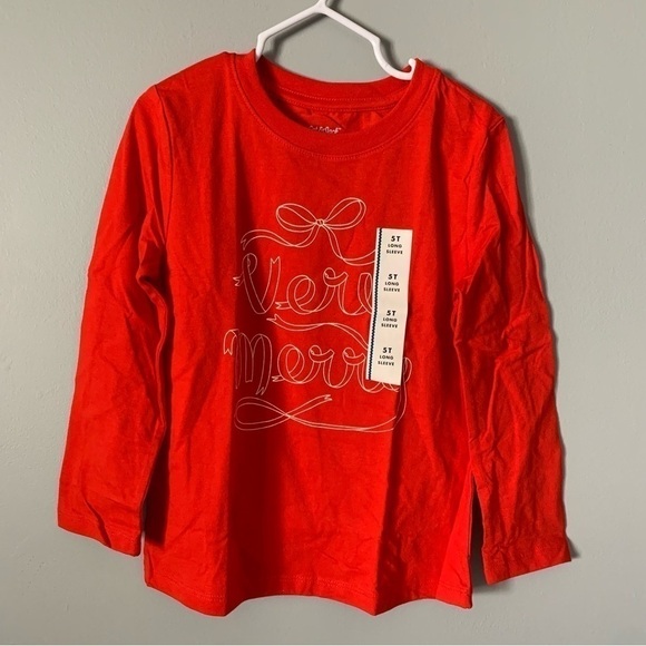 NWT. CAT & JACK Toddler Very Merry Long Sleeve Shirt - Picture 5 of 6